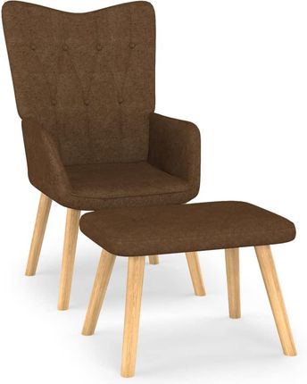 vidaXL Fotel Z Podnóżkiem 62 X 68 5 96 Cm Brązowy Obity Tkaniną 13452 327537