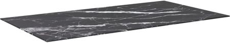 Blat stołu, czarny, 120x65 cm, 8 mm, szkło z teksturą marmuru - zdjęcie 3