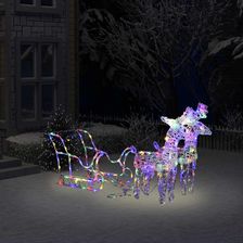 Świąteczna dekoracja renifery z saniami, 160 diod LED, 130 cm