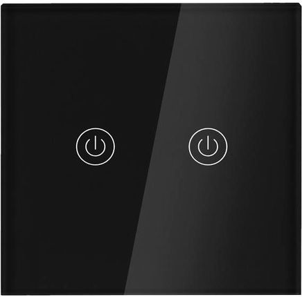 Dotykowy włącznik światła WiFi szklany podwójny - czarny
