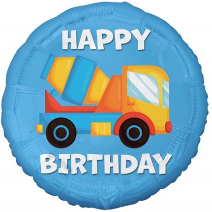 Godan Balon Foliowy Urodzinowy Betoniarka Happy Birthday 46cm (59485)