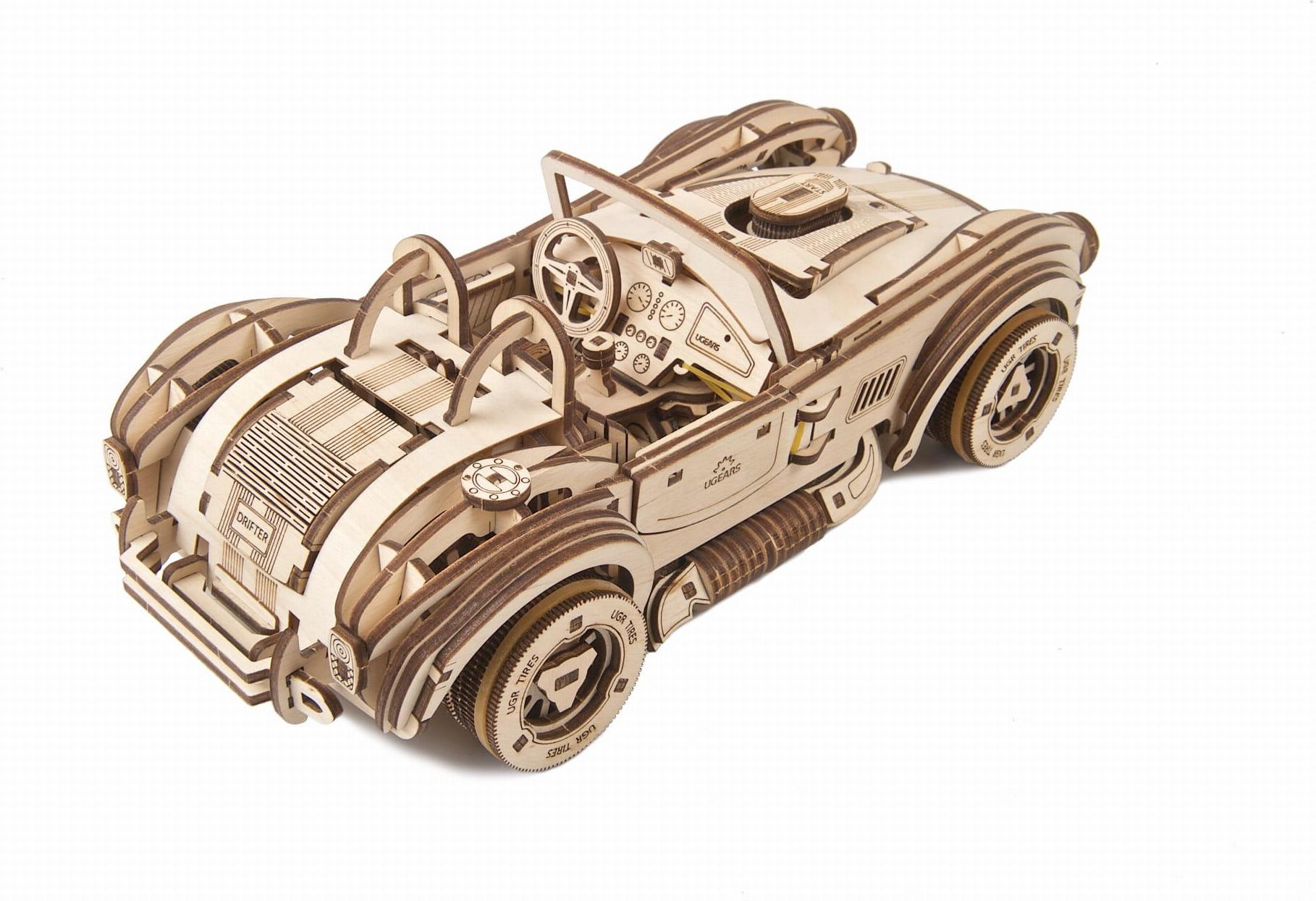 Ugears Auto Wyścigowe Cobra Drift Racing Car Model Drewniany Mechaniczny - zdjęcie 2 Ugears Auto Wyścigowe Cobra Drift Racing Car Model Drewniany Mechaniczny