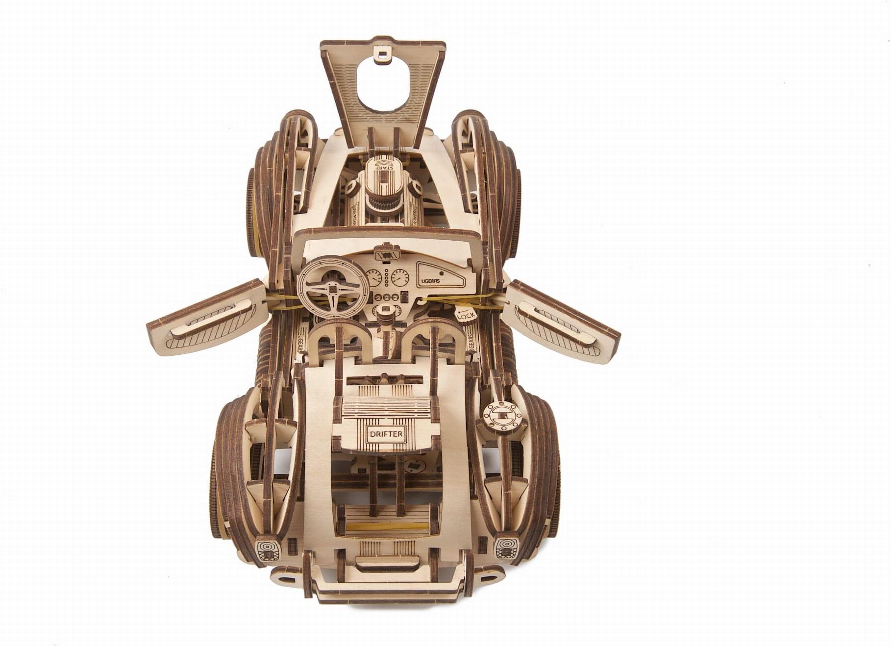 Ugears Auto Wyścigowe Cobra Drift Racing Car Model Drewniany Mechaniczny - zdjęcie 9 Ugears Auto Wyścigowe Cobra Drift Racing Car Model Drewniany Mechaniczny