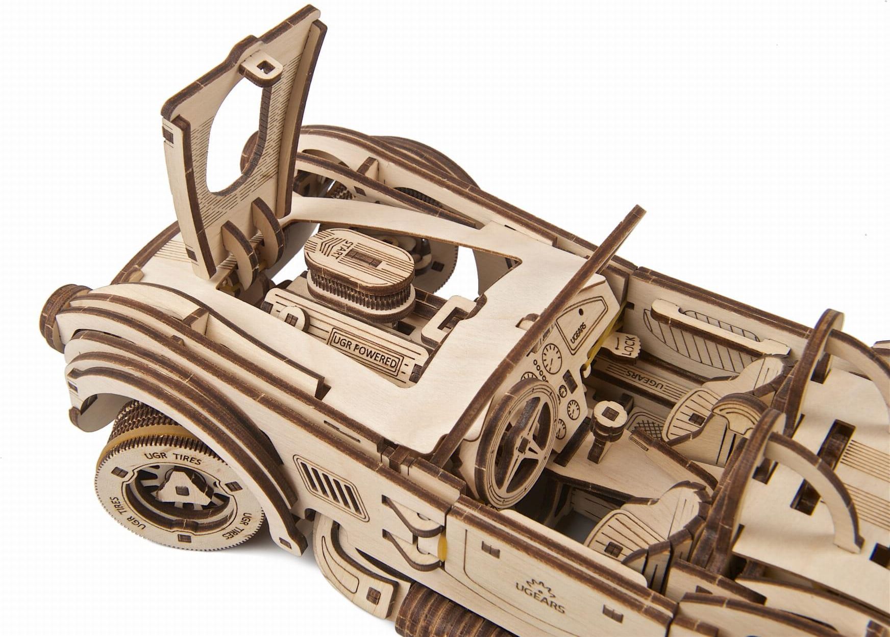 Ugears Auto Wyścigowe Cobra Drift Racing Car Model Drewniany Mechaniczny - zdjęcie 10 Ugears Auto Wyścigowe Cobra Drift Racing Car Model Drewniany Mechaniczny