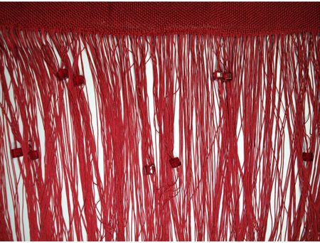 Eurofirany Paski Dekoracyjne Spagetti Czerwony Z Koralikami (E253)