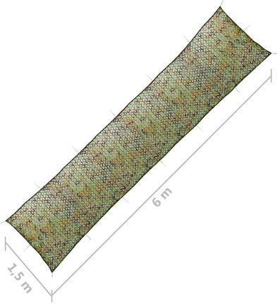 vidaXL Siatka Maskująca Z Torbą Do Przechowywania 1 5X6m Zielona - zdjęcie 2