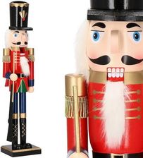Springos Dziadek do orzechów 60cm z karabinem drewniany żołnierzyk czerwony figurka świąteczna