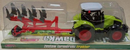 Gazelo Zabawka Traktorek Ciągnik Z Pługiem Dla Chłopca 7408