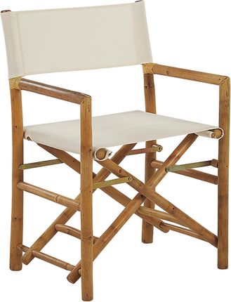 Beliani Zestaw 2 krzeseł bambusowych reżyserskie składane na balkon beżowy Molise