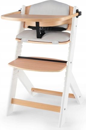 Kinderkraft Krzesełko do karmienia z poduszką ENOCK biało-drewniane