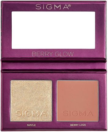 Sigma Beauty Berry Glow Cheek Duo róż do policzków z rozświetlaczem z pędzelkiem