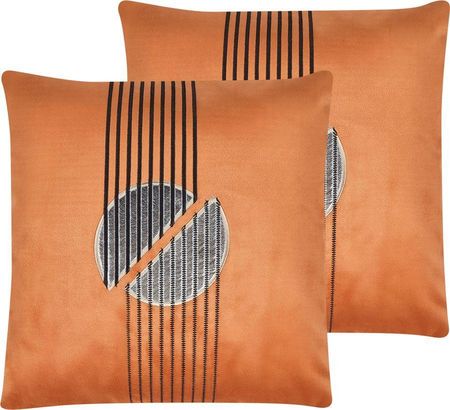 Shumee Zestaw poduszek dekoracyjnych welurowy 45 x 45 cm pomarańczowy CEROPEGIA