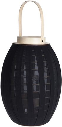 Home Styling Collection Lampion latarnia ze szklanym wkładem czarny ogrodowy dekoracyjny 39,5x25 cm
