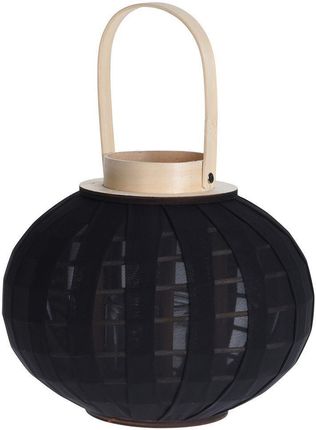 Home Styling Collection Lampion latarnia ze szklanym wkładem czarny ogrodowy dekoracyjny 22x24 cm