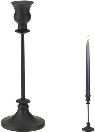 Home Styling Collection Świecznik stojak podstawka na świecę świeczkę czarny matowy loft 27,5 cm