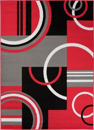 Carpetpol Dywan nowoczesny komfort czarny szary czerwony Z897A RED MAYA PP CRM (0.80*1.50)