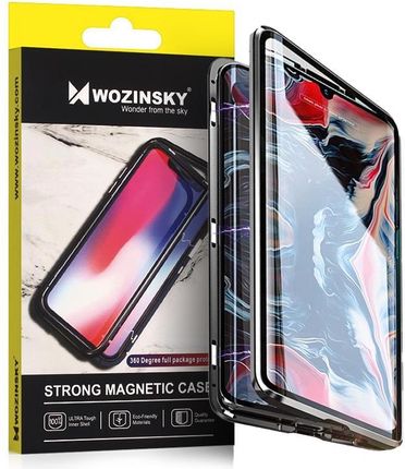 Wozinsky Wozinsky Full Magnetic Case magnetyczne etui 360 pokrowiec na przód i tył z wbudowanym szkłem Samsung Galaxy A32 5G czarno-przezroczysty (940