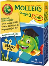 Zdjęcie Möller’s Omega-3 Rybki o smaku jabłkowym, 36szt.   - Rzepin
