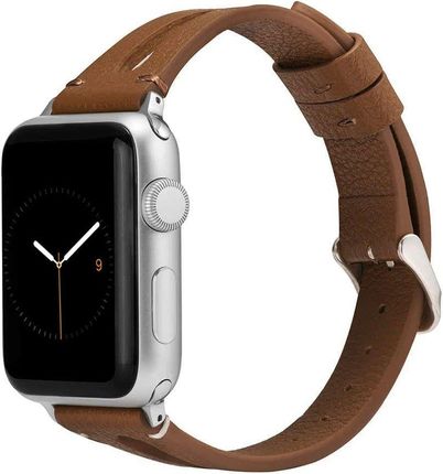 Alogy Pasek Leather Strap skóra do Apple Watch 4/5/6/SE 44mm Brązowy (43813)