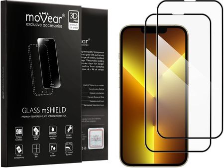 2 szt. | moVear 3D PRO-E - Szkło hartowane do Apple iPhone 12 Pro / 12 (6.1") na Cały Ekran | Do Etui, fullGlue, 9H (2692)