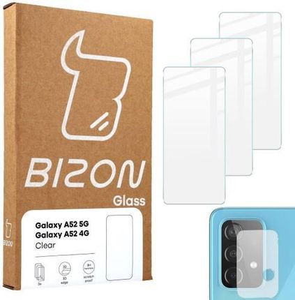 Szkło hartowane Bizon Glass Clear - 3 szt. + obiektyw, Galaxy A52s 5G, A52 4G/5G (22241)