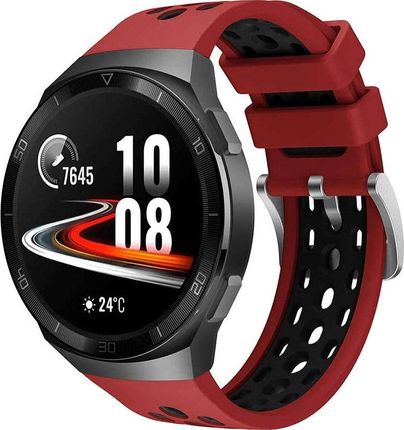 Alogy Gumowy Uniwersalny pasek sportowy Alogy soft band do smartwatcha 22mm Czerwono-czarny (9487427)