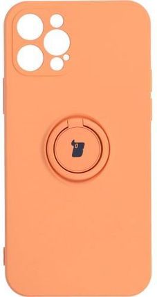 Etui Bizon Case Silicone Ring iPhone 12 Pro, pomarańczowe (28565)