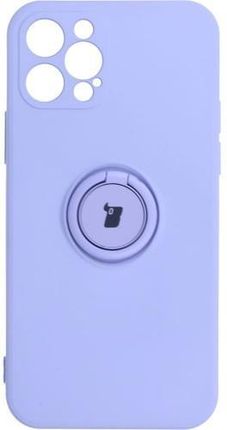 Etui Bizon Case Silicone Ring iPhone 12 Pro, fioletowe (28568)