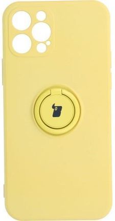 Etui Bizon Case Silicone Ring iPhone 12 Pro, żółte (28569)
