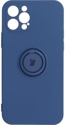 Etui Bizon Case Silicone Ring iPhone 12 Pro, granatowe (28570)