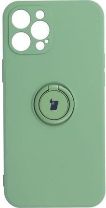 Etui Bizon Case Silicone Ring iPhone 12 Pro Max, jasnozielone (28573)