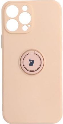Etui Bizon Case Silicone Ring iPhone 13 Pro Max, jasnoróżowe (28605)