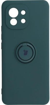 Etui Bizon Case Silicone Ring Xiaomi Mi 11, ciemnozielone (28619)