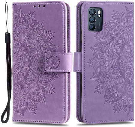 Etui Wallet do Oppo Reno6 5G, Mandala, Purple (213839)