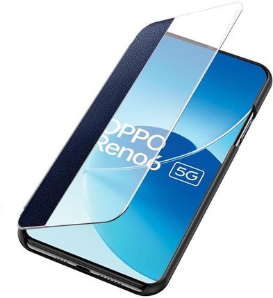 Etui Side View Leather do Oppo Reno6 5G, Blue (214081)