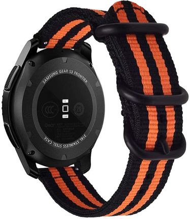 Pasek Alogy nylon strap do Huawei Watch GT 2 Pro 22 mm Pomarańczowo-czarny (43880)