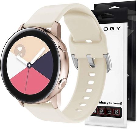 Gumowy Uniwersalny pasek sportowy Alogy soft band do smartwatcha 20mm Beżowy (46182)