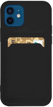 Card Case silikonowe etui portfel z kieszonką na kartę dokumenty do Xiaomi Redmi Note 10 Pro czarny (108337)