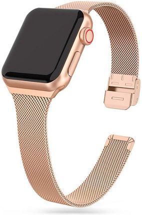 Bransoleta Thin Milanese do Apple Watch 4 / 5 / 6 / 7 / SE (38 / 40 / 41 mm) Blush Gold (31375)