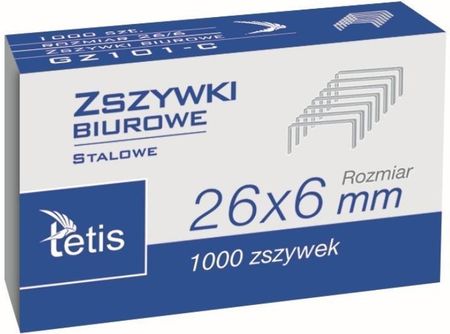 Tetis Zszywki Biurowe 26/6 1000Szt. Gz101-C
