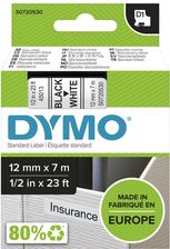 Zdjęcie DYMO LM Taśma D1 czarny nadruk na białym tle 12mmx7m - Gryfino