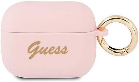 Guess GUAPSSSI AirPods Pro cover różowy/pink Silicone Vintage Script (148073)