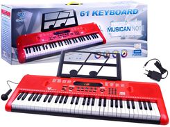 Zdjęcie Organy Keyboard z mikrofonem 61kl czerwone IN0132  - Kętrzyn