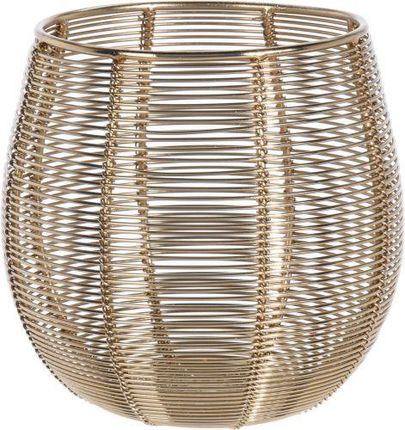 Lampion latarnia druciany złoty owalny 12x12cm