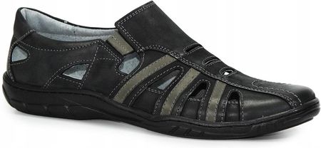 Półbuty męskie buty skórzane letnie KamPol 44