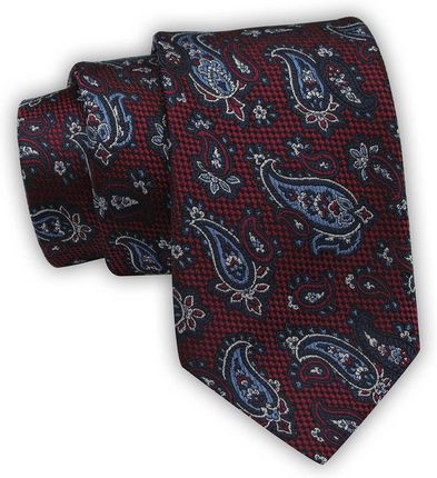 Krawat Alties (7 cm) - Bordo, Wzory Paisley KRALTS0563