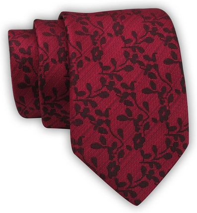 Krawat Alties (7 cm) - Czerwień, Wzór w Kwiaty KRALTS0554