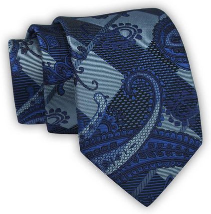 Krawat Alties (7 cm) - Niebiesko Granatowy Duży Wzór KRALTS0552