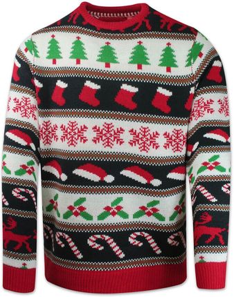 Sweter Świąteczny W Choinki Czapki Skarpetki Mikołajowe Męski 