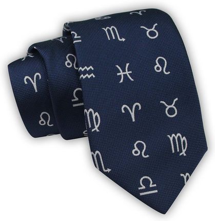 Krawat Alties (7 cm) - Znaki Zodiaku - Granatowy KRALTS0537